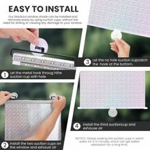 No Drill Blackout Blind Shade With Suction Cups Temporary Portable Roller Window Curtain For Home Office Car - Laser - View 3