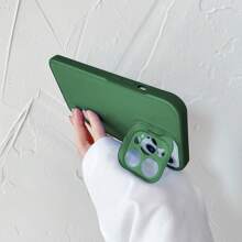 Funda Para Iphone 12 Tipo Humo Con Tapa en Cámaras Soporte - Verde - Ver 1
