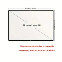 Simple Projector Screen 72 Inch Portable Soft Projection Curtain Folding Washable, High Definition  White Projection Screen - 72 Inches - View 3