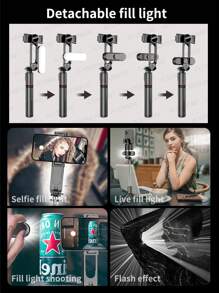 AXNEN 44-Inch Extendable Selfie Stick Tripod With Fill Light, Wireless Remote, 360° Rotation, Compatible With IPhone 14/13/12/11 Pro/XS Max/XS/XR/X/8/7, And Other Smartphones - Black - View 5