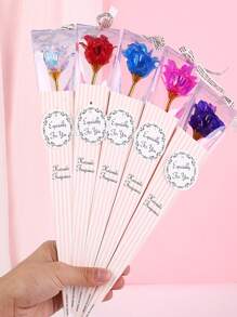 2 cái/bộ 1 hộp quà hoa hồng lá vàng có đèn LED, quà tặng tốt nghiệp/sinh nhật/ngày lễ tình nhân/ngày của mẹ/giáng sinh/lễ tạ ơn cho bạn gái, vợ, mẹ, chị gái, hoa nhựa giả phát sáng, yêu cầu tự lắp ráp - Hộp đèn hoa lá vàng hồng-18cm - Xem 3