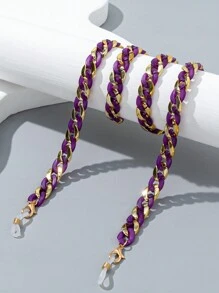 1 件亚克力和金属连接链个性化女士时尚眼镜架项链防丢失，学校圣诞节 - 彩色 - 查看 9