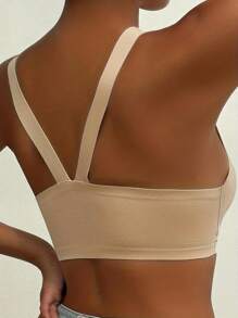 Women's Breathable Simple Thin Sports Bra With Front Button No Wires And Seamless Latex Underwear