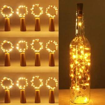 1/5/10/20 Packs Wine Bottle Light Cork LED Light, Bottle Lights Battery Cork For Party Wedding Halloween Bar Decor Lights Decoration