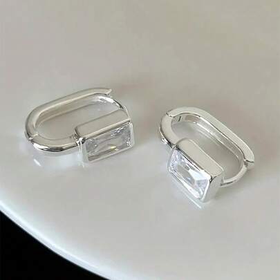 1對兒童優雅立方氧化鋯石耳環，適用於女孩日常裝飾、派對首飾、生日禮物