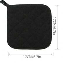 4pcs Kitchen Sink Gap Heat Resistant Insulation Pad, Suitable For Daily Cooking And Baking Large Cup Loops Pot Rack, 17 X 17cm - Black - View 2