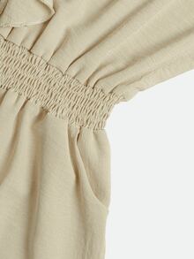 Palazzo pantalón de mujer sin mangas con detalle en pecho. - Beis - Ver 2