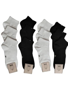 Paquete De 12 Pares De Calcetines Para Caballero En Color Blanco Y Negro El Color Se Envía Al A Azar - Multicolor - Ver 1