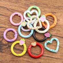 SWEET BELL Random 10 Pcs, 5 Designs Of 15 Colors Delicate 3D Cartoon O-Ring Spring Buckle With Adjustable Strap, Suitable For DIY Keychain Accessories, Clothing & Festival Decoration - Multicolor - View 3