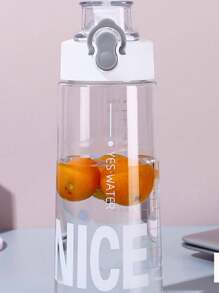 1 件装夏季运动水壶，便携式学生水壶，户外健身塑料杯，情侣礼品杯 - 白色 - 查看 5