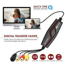 DIGITNOW! Video Capture Card Converts Hi8 VHS To Digital DVD For Windows, Video Grabber With Scart/AV Adapter - Black - View 3