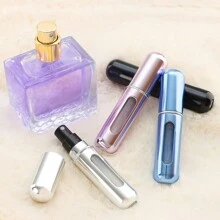 Mini atomizador de perfume recargable de 5 ml, cápsulas de viaje, minibotella vacía portátil de 5 ml con ventana, atomizador de perfume recargable, ideal para viajes, senderismo y bolsos. - Más - Ver 2