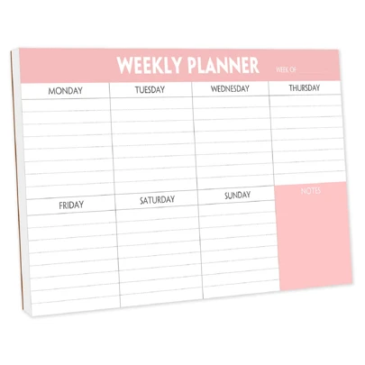 פנקס רשימות מטלות של מתכנן שבועי עם 50 גיליונות תלושים, פנקס שולחן יומן שבועי לבית ולמשרד מקסום פרודוקטיביות, 8.26x11.2 אינץ' 28.5x21 ס"מ