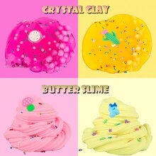 45ml Jelly Crystal Slime And Butter Slime Kit, Soft And Comfortable To The Touch, Non-Sticky, Great Gift For Easter, Birthday, And Parties - Multicolor - View 7