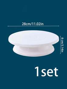 1 Bộ Bàn Xoay Bánh Nhựa Màu Trắng, Bàn Xoay Có Ống Dẫn Hoa DIY, Dụng Cụ Trang Trí Bánh Nướng Bánh Trưng Bày Dụng Cụ Làm Bánh, Phụ Kiện Bánh Quy Giấy Cupcake, Thích Hợp Cho Các Bữa Tiệc, Tiệm Làm Bánh - trắng - Xem 4