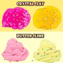 45ml Jelly Crystal Slime And Butter Slime Kit, Soft And Comfortable To The Touch, Non-Sticky, Great Gift For Easter, Birthday, And Parties - Multicolor - View 2