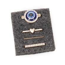 4 chiếc/Bộ Vòng đeo tay đồng hồ đính đá mắt xanh trang trí tương thích với phụ kiện dây đeo đồng hồ Apple tương thích với dây đeo đồng hồ Galaxy Series Quà tặng cho bạn bè - Màu xanh lam - Xem 7