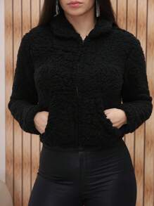 Women Coats - 黑色 - 查看 3