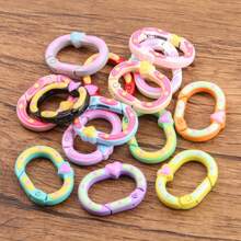 SWEET BELL Random 10 Pcs, 5 Designs Of 15 Colors Delicate 3D Cartoon O-Ring Spring Buckle With Adjustable Strap, Suitable For DIY Keychain Accessories, Clothing & Festival Decoration - Multicolor - View 7