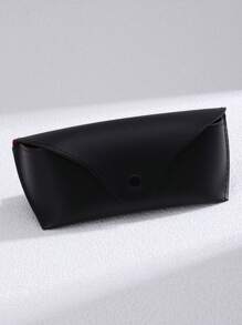 男女通用 PU 皮革太阳镜盒，内衬为您的眼镜提供最佳保护 - 黑色 - 查看 2