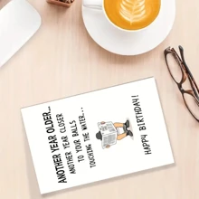 1PC Funny Birthday Cards For Men, Humorous And Loyal Friend Cards For Brothers, Birthday Greeting Cards For Male Friends, Humorous And Funny Cards For Him - White - View 2