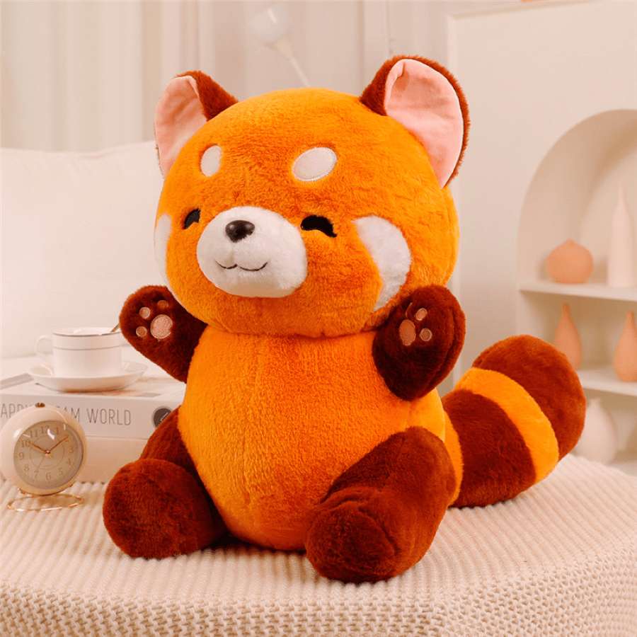 Decoración navideña Trendy Tails - Juguete de peluche a la moda de "Panda Rojo" Mapache: Un compañero audaz y colorido para compradores con estilo, decoración del hogar, animal de peluche de mapache, panda, panda rojo, animal de peluche, peluche de panda, peluche