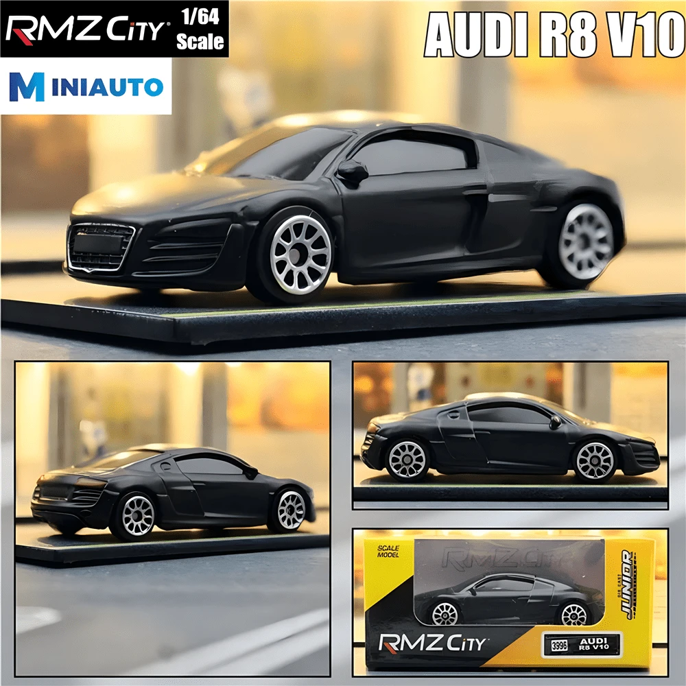 Makeda Réplica de modelo de coche Audi R8 V10 de 7cm, miniatura con licencia oficial para colección de fans de vehículos a escala 1/64 - Multicolor - Ver 1