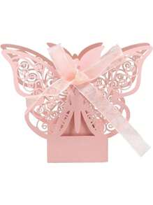 50 piezas Caja de caramelos en forma de mariposa lindas y bolsa de regalo de paquete de chocolate para boda, matrimonio, cumpleaños, bautizo, decoraciones de fiesta, artículo barato, suministros para pequeños negocios, decoración de boda, suministros escolares, bolsa de alimentos, caja de alimentos adecuada para caramelos, chocolates, galletas, etc.
