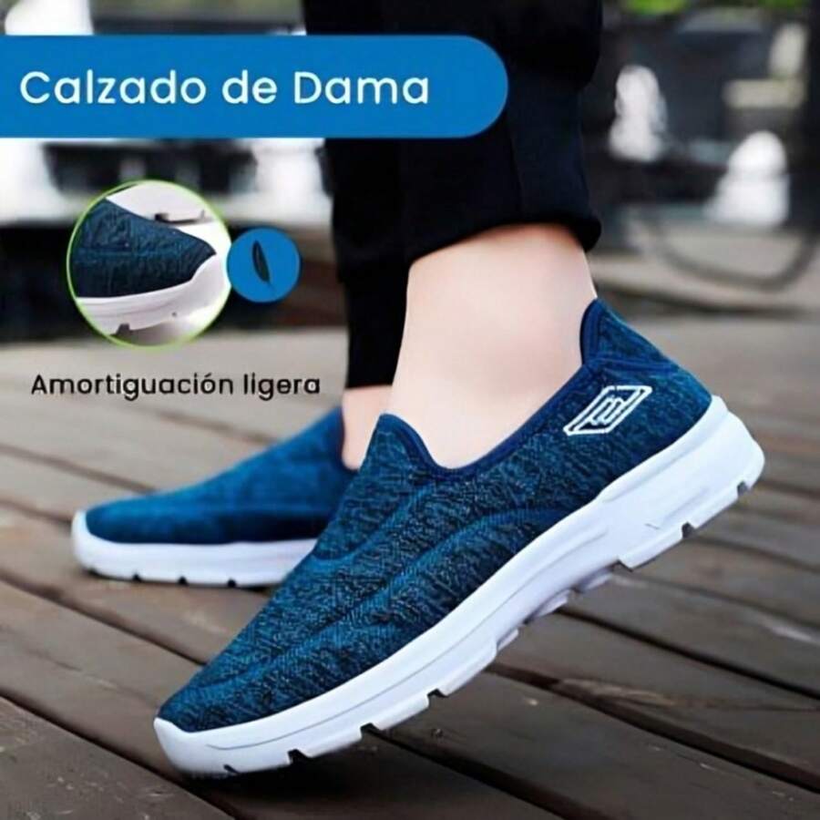 TENIS DE MODA PARA DAMA - Azul Cadete - Ver 1