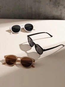 3 件套儿童椭圆形可爱时尚装饰眼镜 - 彩色 - 查看 2