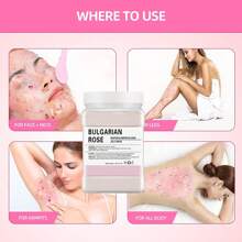 MOOYAM Polvo de mascarilla de gelatina para el rostro, Mascarilla de gelatina hidratante BULGARIAN ROSE, hidratación, firmeza, limpieza profunda y suavización de la piel, y polvo de mascarilla de hidrógeno exfoliante profesional 23 Fl.Oz