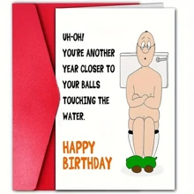 1PC Funny Birthday Cards For Men, Humorous And Loyal Friend Cards For Brothers, Birthday Greeting Cards For Male Friends, Humorous And Funny Cards For Him - White - View 11