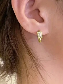 1對兒童優雅立方氧化鋯石耳環，適用於女孩日常裝飾、派對首飾、生日禮物