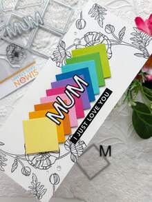 Thiết kế nghệ thuật "MOM" dùng cho Ngày của Mẹ trong khuôn cắt kim loại, trang trí sổ lưu niệm DIY thủ công, thiệp giấy, album ảnh, quà tặng, lời chúc, sinh nhật, thiệp cảm ơn, dụng cụ cắt kim loại - Bạc - Xem 4