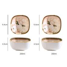 陶瓷蘸酱碟，家用调味碟，小碟子，精致蘸酱碟，复古餐具，小吃碟，厨房用品，圣诞礼物，学习用品 - 山茶花 - 查看 2