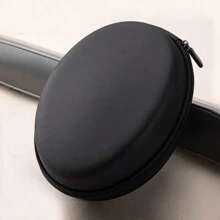 男女通用便携式耳机盒，适用于耳罩式耳机、蓝牙耳机收纳盒 EVA 耳机收纳盒（不含耳机）充电器盒办公室必备数码包电缆相机包电子数据线收纳包存储移动电源盖钱包旅行相机包女士男士儿童圣诞礼物必备教师用品防水轻便大容量便携式配件 - 黑色 - 查看 8
