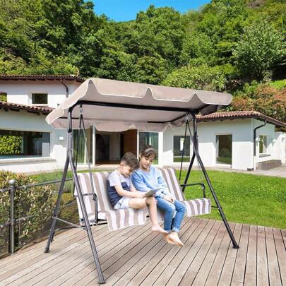 Sun Roof For Hollywood Swing, Replacement Roof Universal, Erastz Withdrawal Roof Cover, Roof Tarpaulin Water-Repellent And UV Protection, Sizes (168 X 114 Cm)