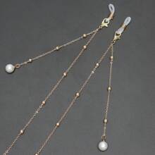 1pc Simple Beaded Metal Chain Pearl Glasses Chain For Women - Multicolor - View 8