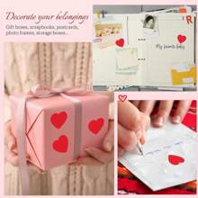 500入組紅色心形貼紙「情人節愛心形狀標籤、母親節心形膠粘貼紙，適用於信封、婚禮、剪貼簿、禮物、獎品（紅色）婚禮派對禮品袋