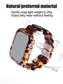 1set Resin Elastic Apple Watch Band + Apple Watch Face Protector Case, Lightweight Anti-Drop Anti-Scratch, Compatible With Apple Watch Ultra 2/1, SE 9/8/7/6/5/4/3/2/1, Size 38/40/41/42/44/45/49mm, 42/46mm For S10
