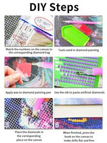 1組5D DIY全圓鑽石畫套件（35.4x11.8英寸/90x30厘米），大小適合成人，是家庭壁飾的最佳藝術品，是假日、生日減壓禮物的理想選擇。 - 杏色 - 查看 10