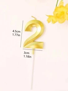 1 件歌剧院风格数字生日蜡烛，非常适合蛋糕装饰和派对用品，非常适合生日蛋糕、派对和烘焙甜点、圣诞节 - 金色 - 查看 6