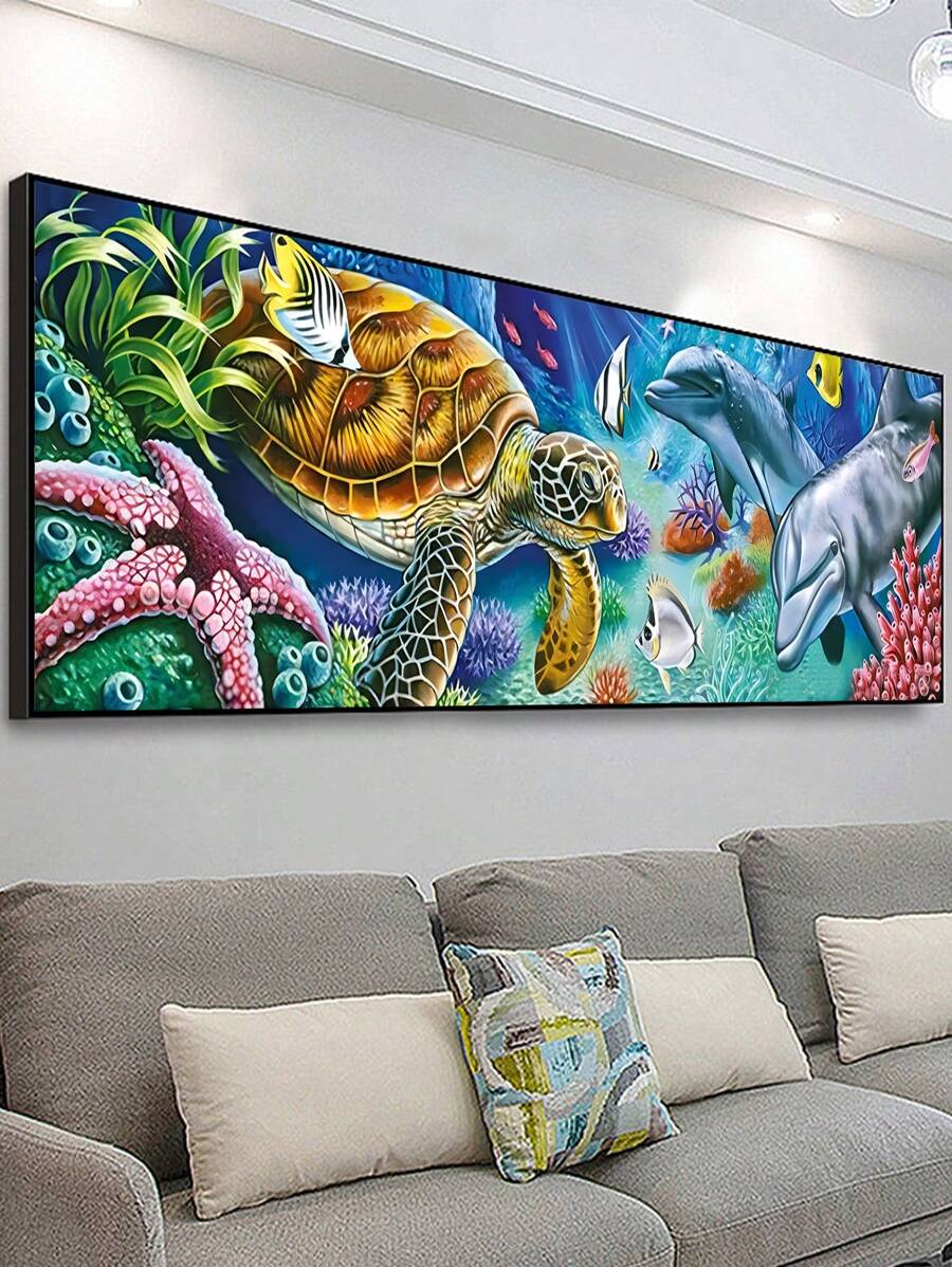 5D DIY 全钻钻石画套装,适合成人,超大尺寸(35.4x11.8 英寸/90x30 厘米)全钻钻石工艺艺术套装,最佳墙面装饰艺术,节日、圣诞节、万圣节、生日缓解压力的理想礼物 - 軍綠色 - 查看 1