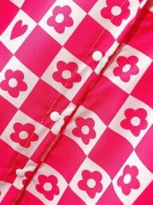 Baby Girl Plaid Printed Shirt And Shorts Set For Summer