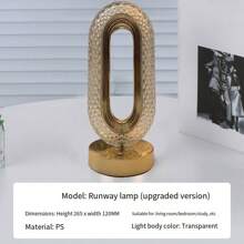 1入組水晶桌燈床頭燈3色可充電護眼夜燈浪漫禮物氛圍燈家居臥室無極調光寫字燈 - 跑道(升級款無極調光) - 查看 3