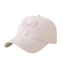 1 Miếng Mới Ngoài trời Nơ Thêu Mũ bóng chày Của phụ nữ Giải trí Toàn trận mặt trời Kính che mặt Mềm mại Áo Thể thao Mũ - trắng - Xem 6