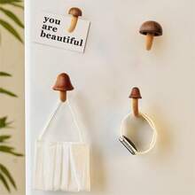 1入組磁性木製蘑菇冰箱磁鐵、冷藏庫磁鐵裝飾、裝飾性冰箱磁鐵飾品、白板上的磁鐵裝飾品 - 彩色 - 查看 10