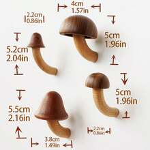 1入組磁性木製蘑菇冰箱磁鐵、冷藏庫磁鐵裝飾、裝飾性冰箱磁鐵飾品、白板上的磁鐵裝飾品 - 彩色 - 查看 3