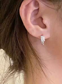 1對兒童優雅立方氧化鋯石耳環，適用於女孩日常裝飾、派對首飾、生日禮物