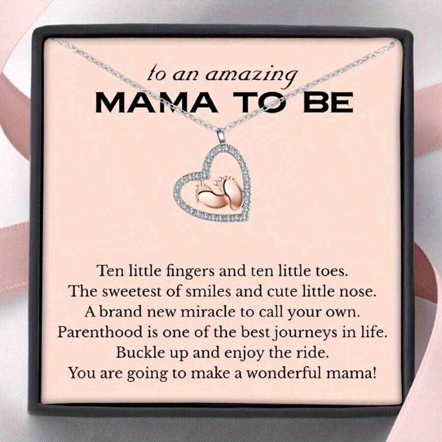 To An Amazing Mama To Be Feet Necklace